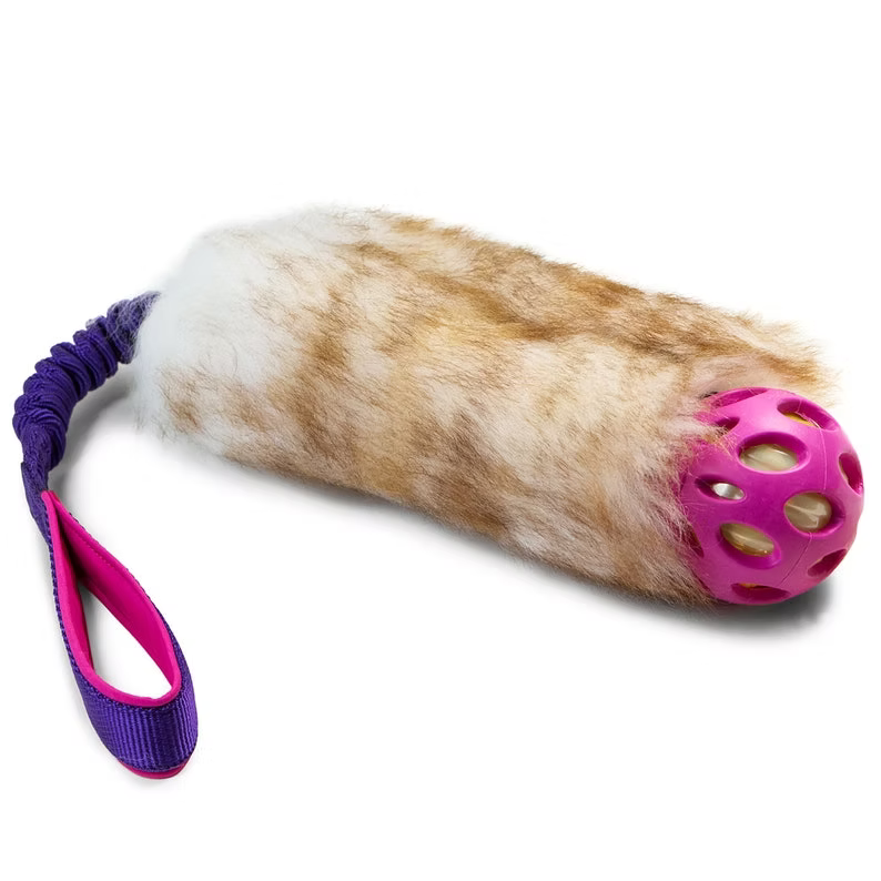 Igračka za povlačenje za pse od prave vune s igračkom