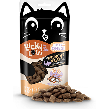 Lucky Lou Crunchy punjeni keksići za mačke, piletina i losos