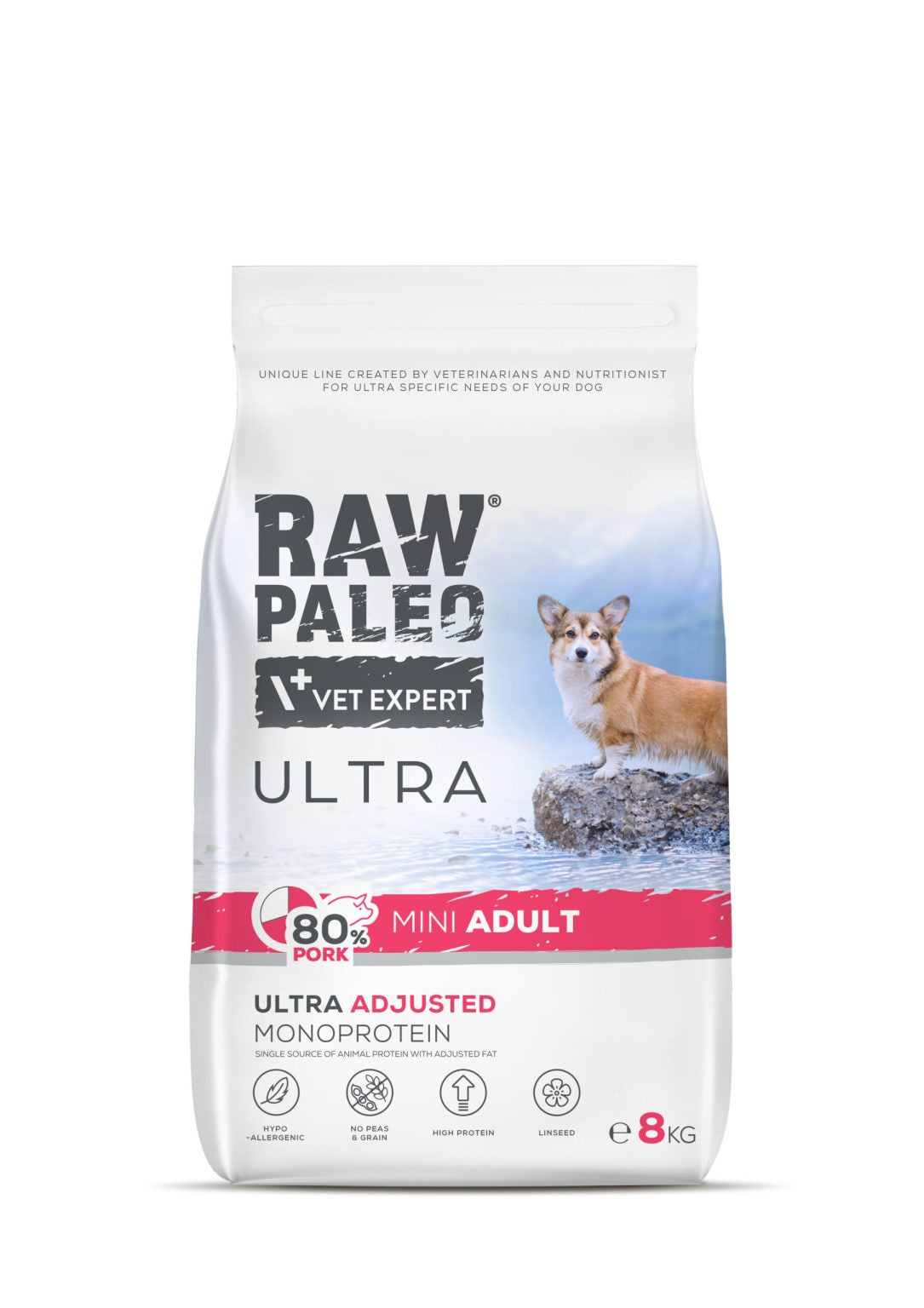 Raw Paleo Mini Adult, suha hrana za odrasle pse malih pasmina,svinjetina