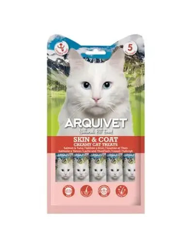 Arquivet kremasta poslastica za mačke Skin and Coat, 5x14 g