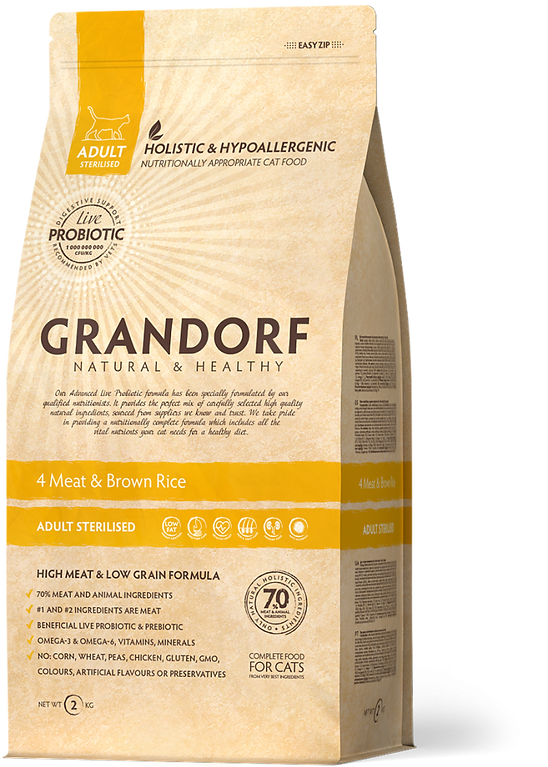 Grandorf  Cat 4 Meat suha hrana za odrasle mačke 2 kg