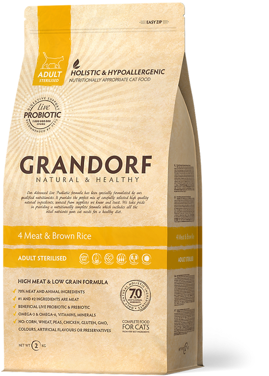 Grandorf  Cat 4 Meat suha hrana za odrasle mačke 2 kg
