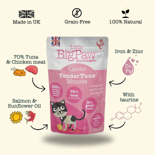 Little Big Paw Mousse od tune za mačke, 85 g