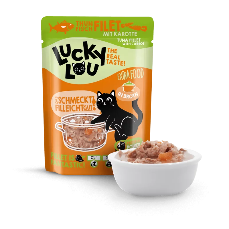 Lucky Lou Tuna file juha s mrkvom,mokra hrana za mačke 70 g