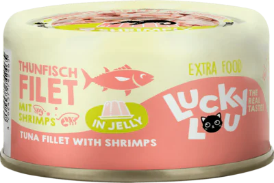 Lucky Lou Tuna file i škampi u želeu,mokra hrana za mačke 70 g