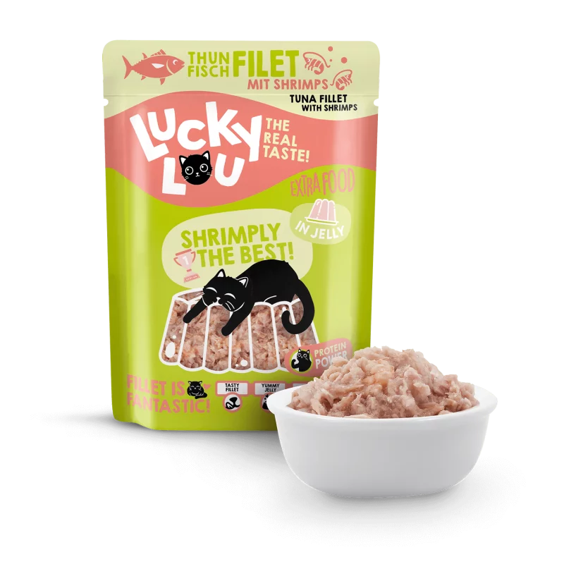 Lucky Lou Tuna file i škampi u želeu,mokra hrana za mačke 70 g