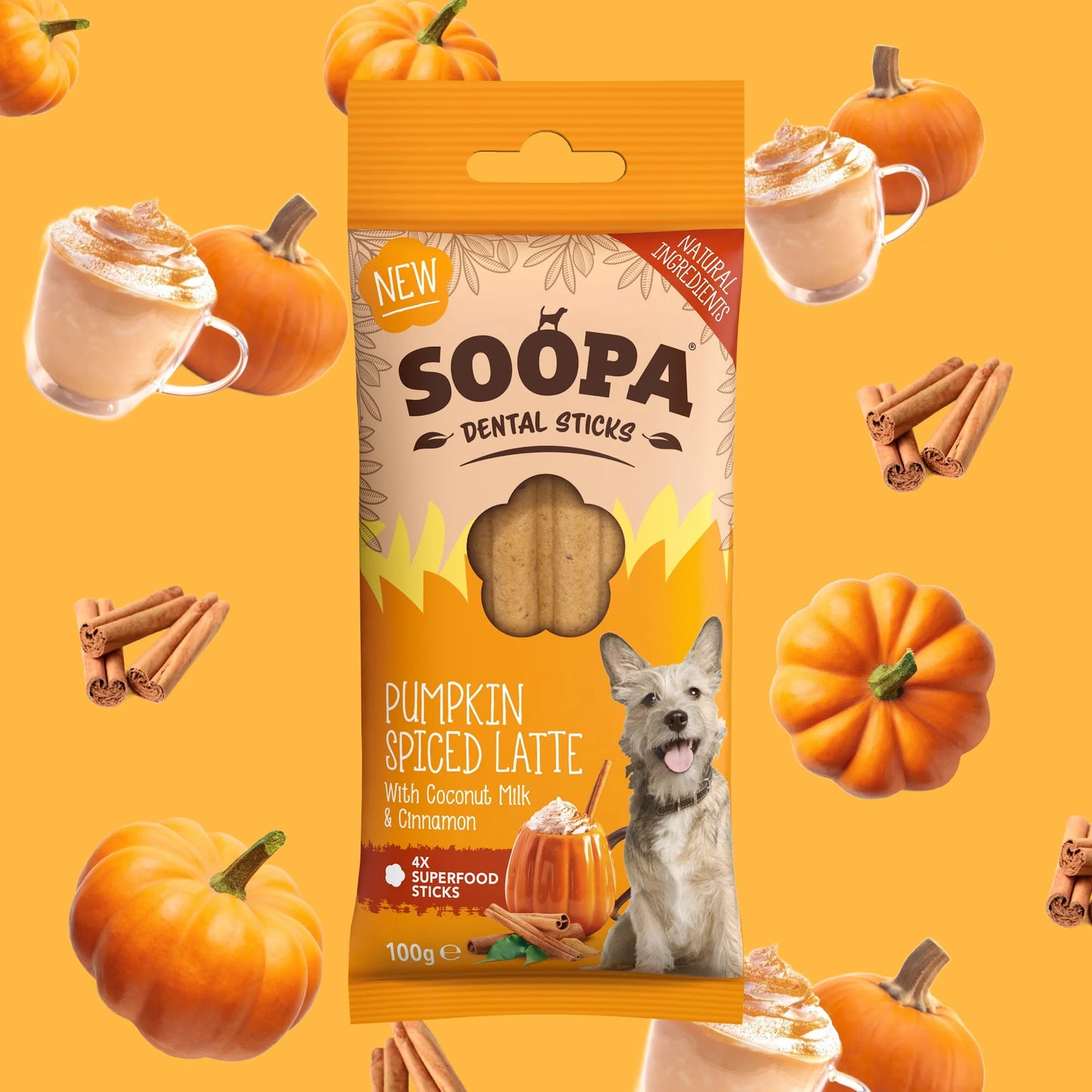 Soopa Dental štapići za pse Pumpkin Spiced Latte x4 kom