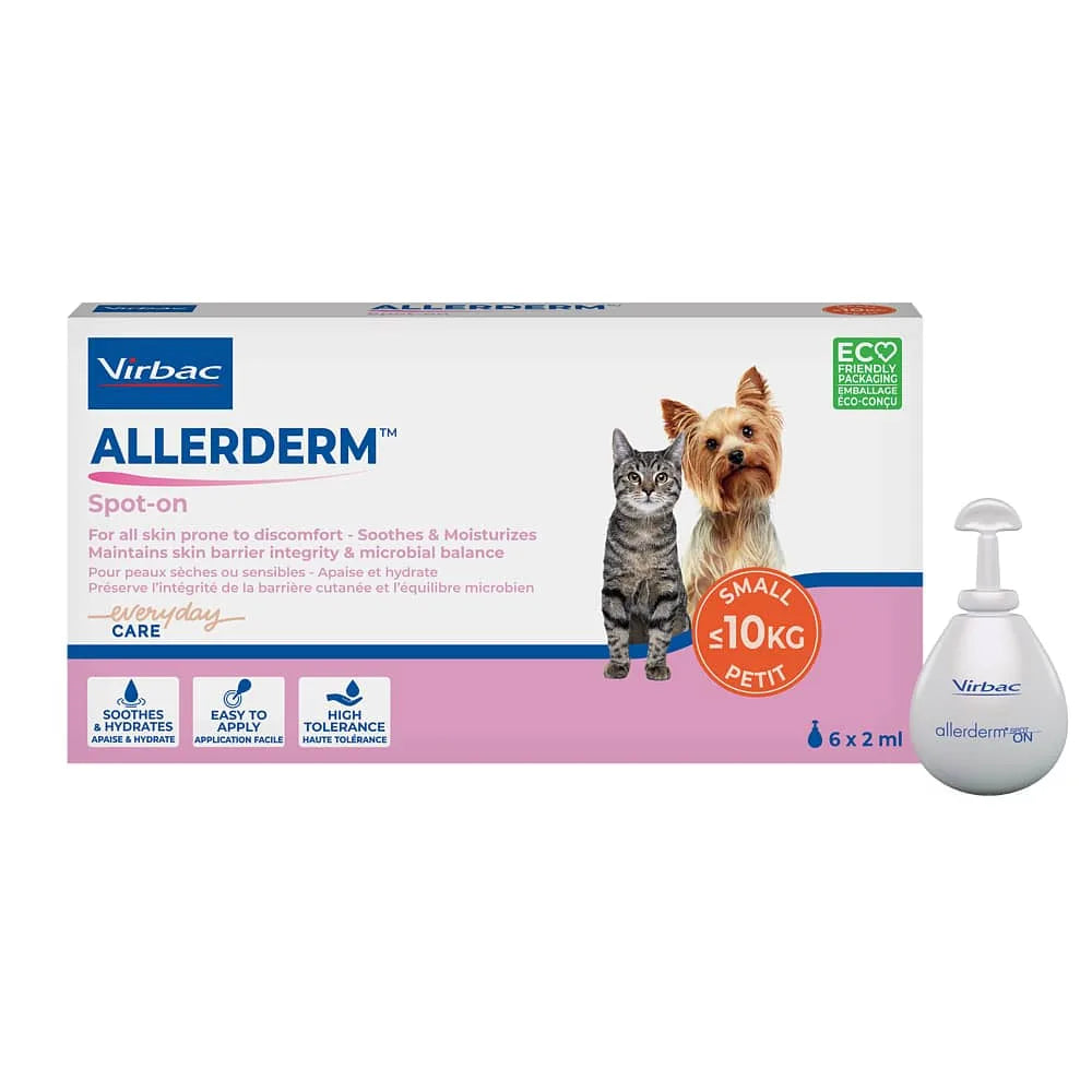 Virbac Allerderm spot-on za regeneraciju kože pasa i mačaka 6x2 ml (do 10 kg)