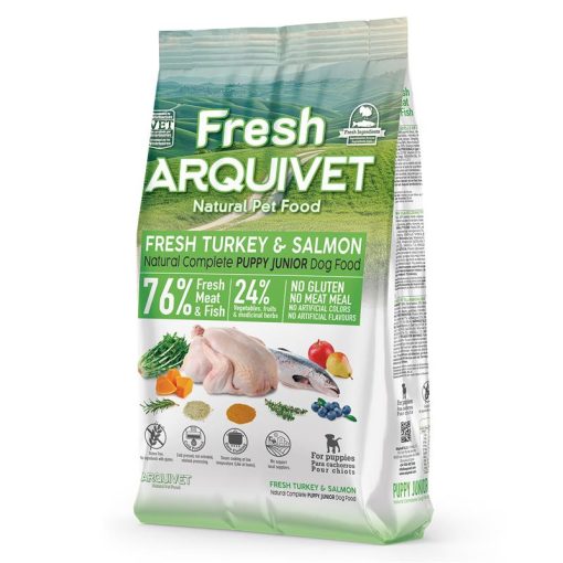 Arquivet Puppy hladno prešama hrana za štence, losos i puretina, 2.5 kg