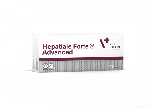 Box of Hepatiale Forte Advanced Vet Expert on a white background