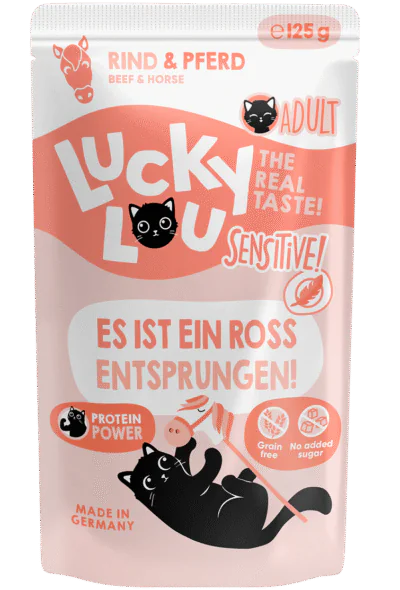 Lucky Lou Sensitive govedina i konjetina, mokra hrana za mačke 300 g