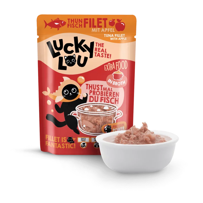 Lucky Lou Tuna file juha s jabukom,mokra hrana za mačke 70 g