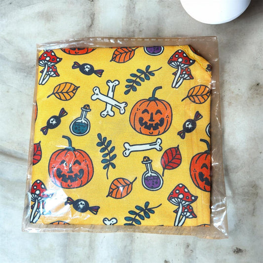 halloween fabric on marble
