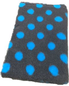 Black towel with blue polka dots