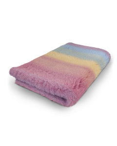 Folded towel with gradient colors on a white background