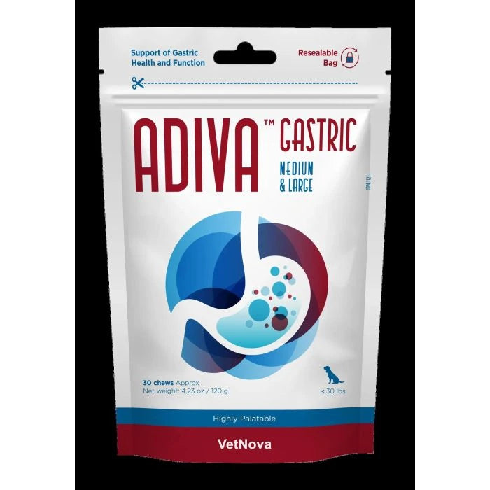 ADIVA Gastric supplement package for dogs on a white background