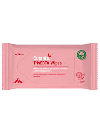 pink package of dermatology wipes for dogs and cats
