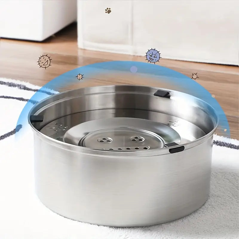 metal no splash dog water bowl