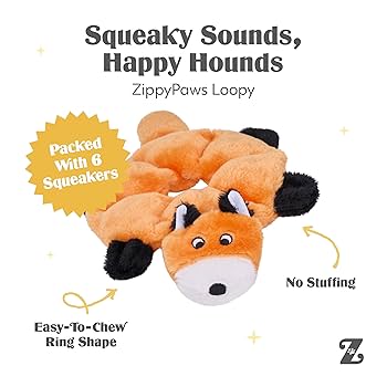 Zippy Paws Loopy mekana igračka za pse sa piskom